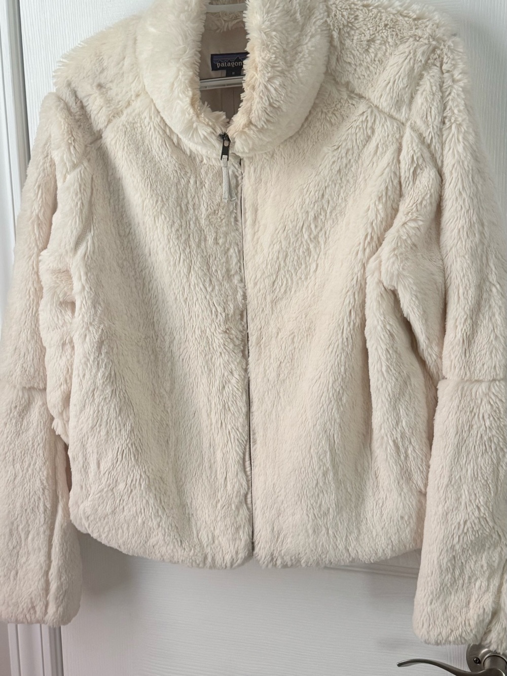 Patagonia Cream Plush Teddy Fleece Zip Jacket